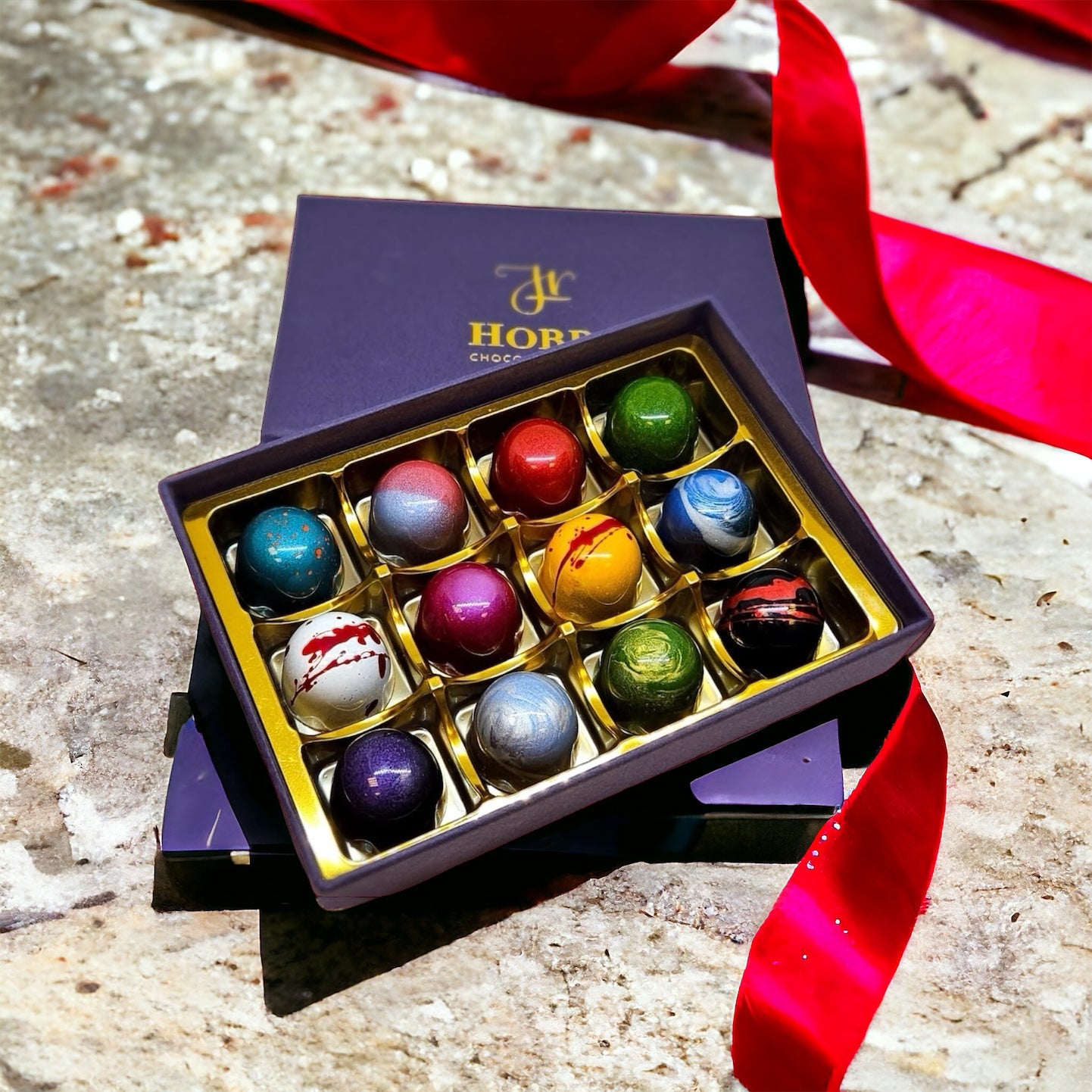 Luxury Handmade Chocolate Gift Box -  12 Assorted Mixed Chocolates
