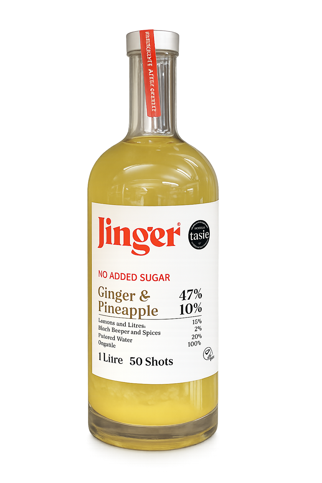 Organic Ginger & Pineapple - Sugar Free - 1 Litre
