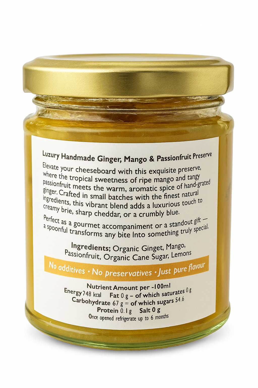 Handmade Luxury Mango, Ginger & Passion Fruit Preserve - Limited Edition