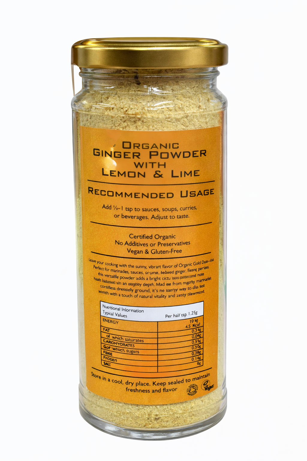 Organic ground ginger with Lemon & Lime