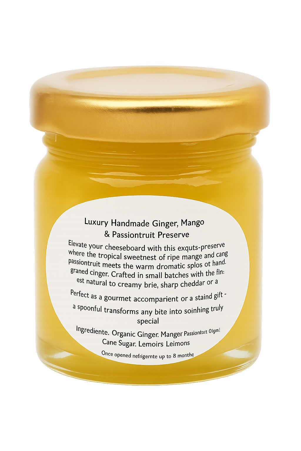 Small Handmade Luxury Mango, Ginger & Passion Fruit Preserve - Limited Edition