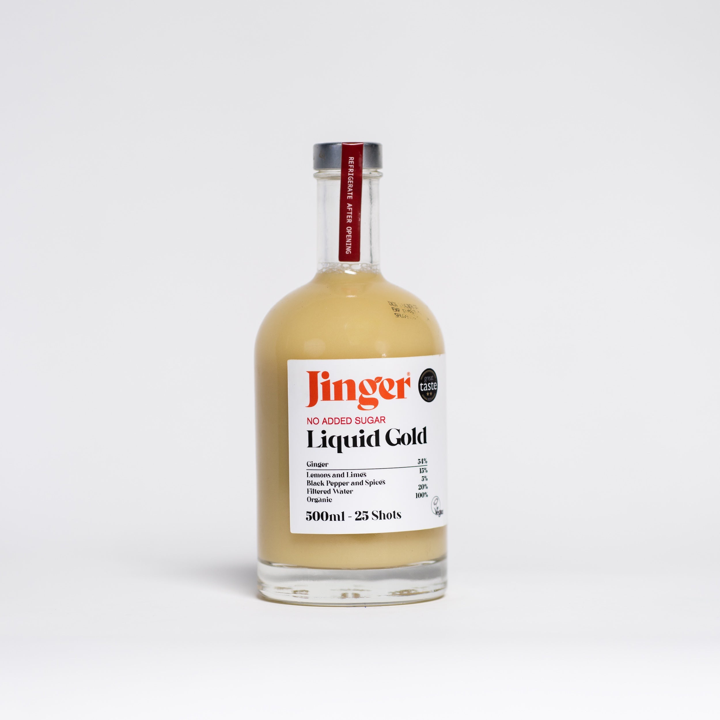 Organic Ginger Liquid Gold - Sugar Free - 500ml