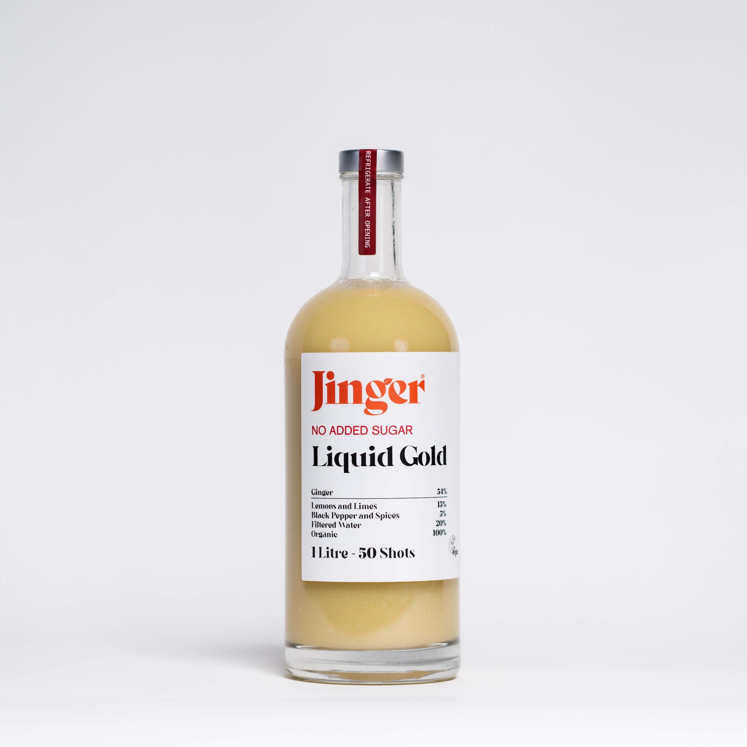 Organic Ginger Liquid Gold - Sugar Free - 1 Litre