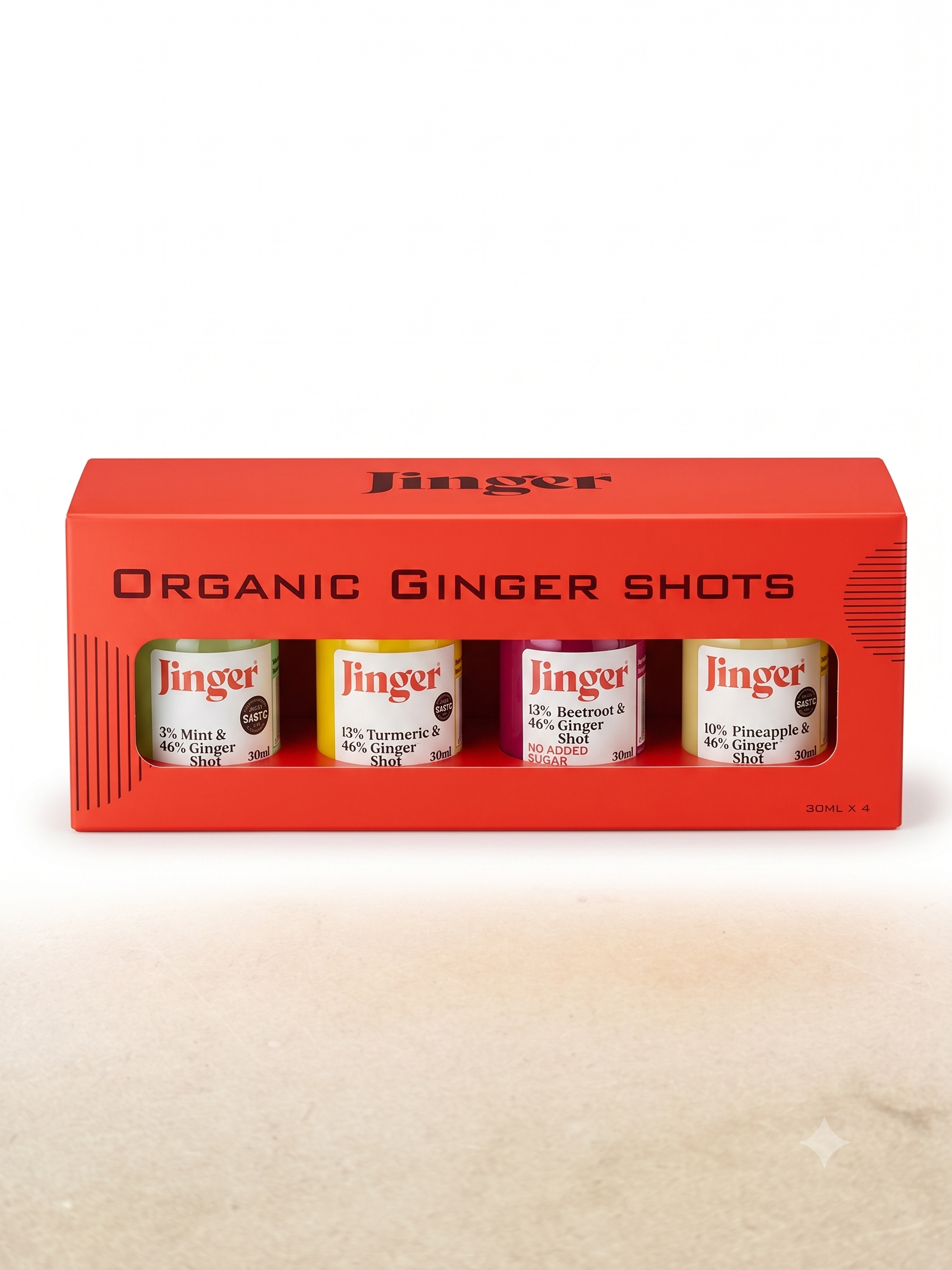 Organic Ginger Drinks Mixed shots 30ml x 4 flavours.