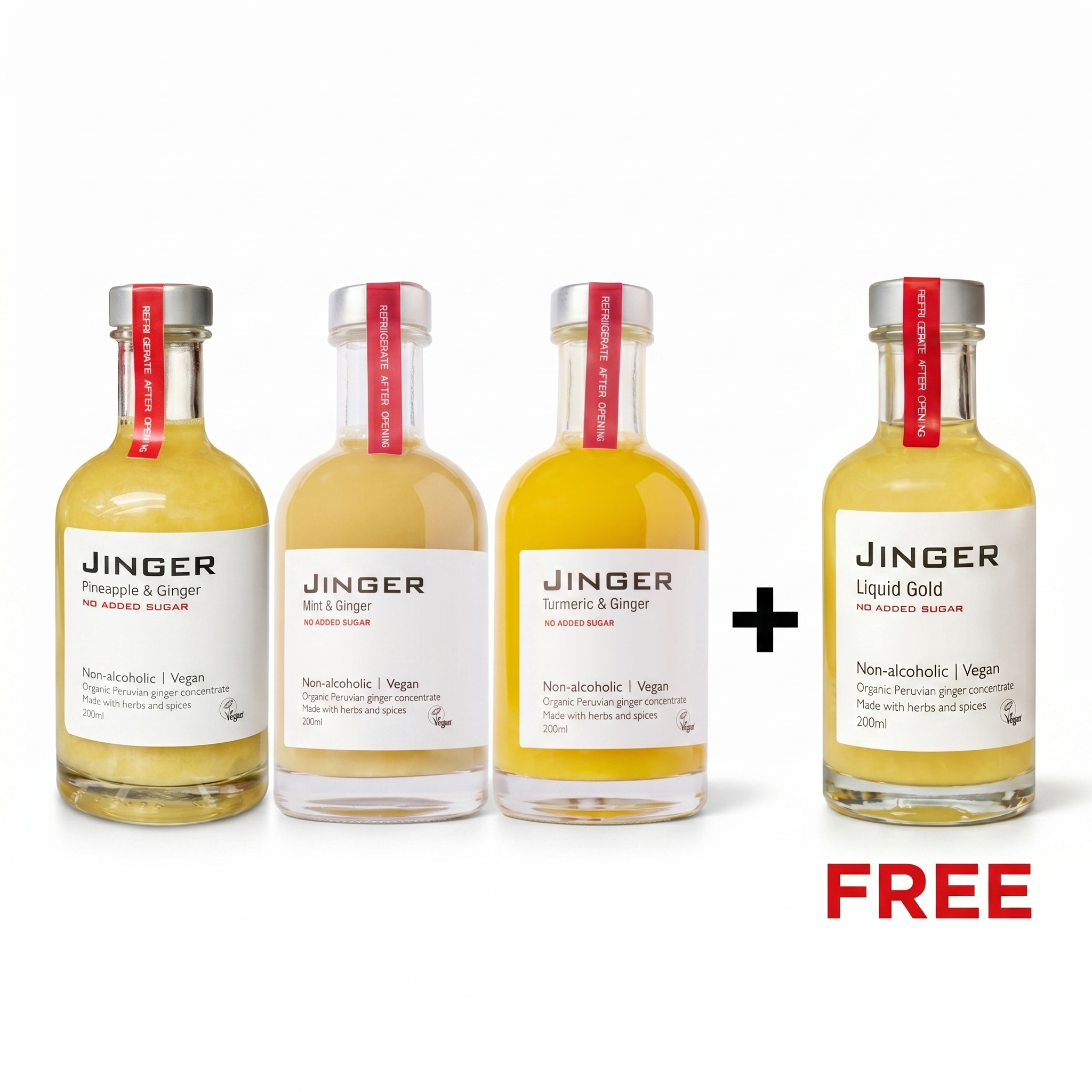 Mixed Bundle - 200ml Jinger Bundle [NO ADDED SUGAR] - Buy 3 Get 1 Free