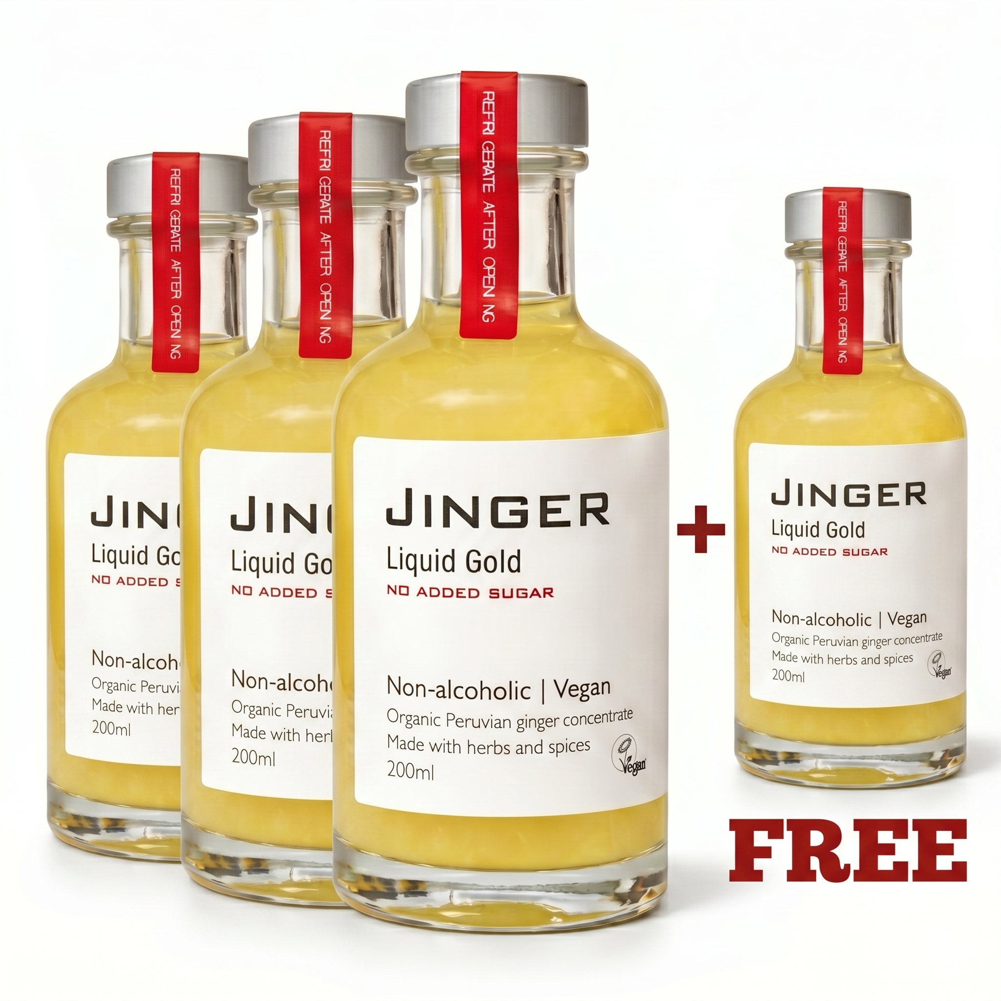 Bundle - 200ml - Ginger Liquid Gold [NO ADDED SUGAR] - Buy 3 Get 1 Free