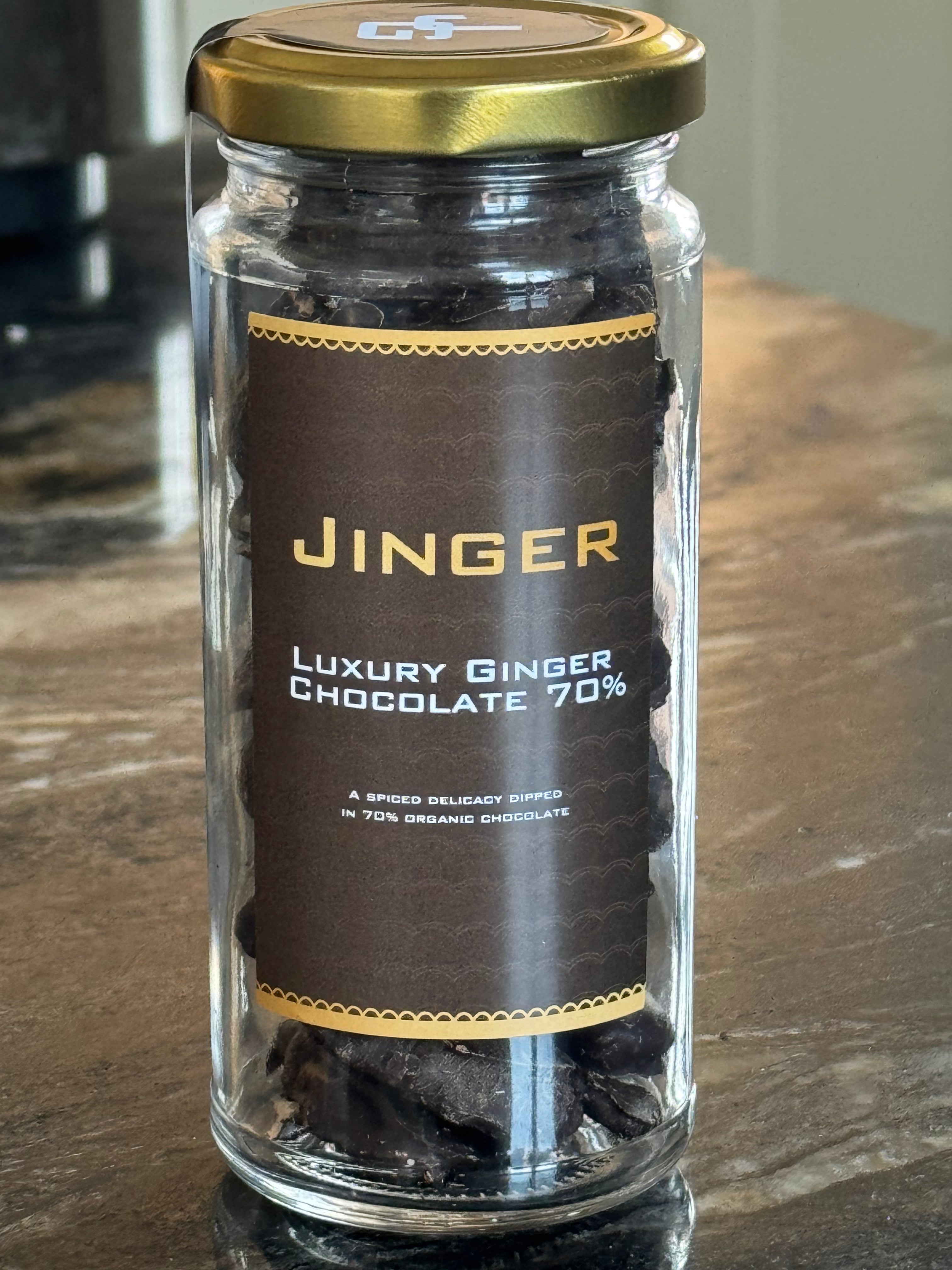 Luxury covered chocolate crystallised Ginger 70% coco - limited stock only