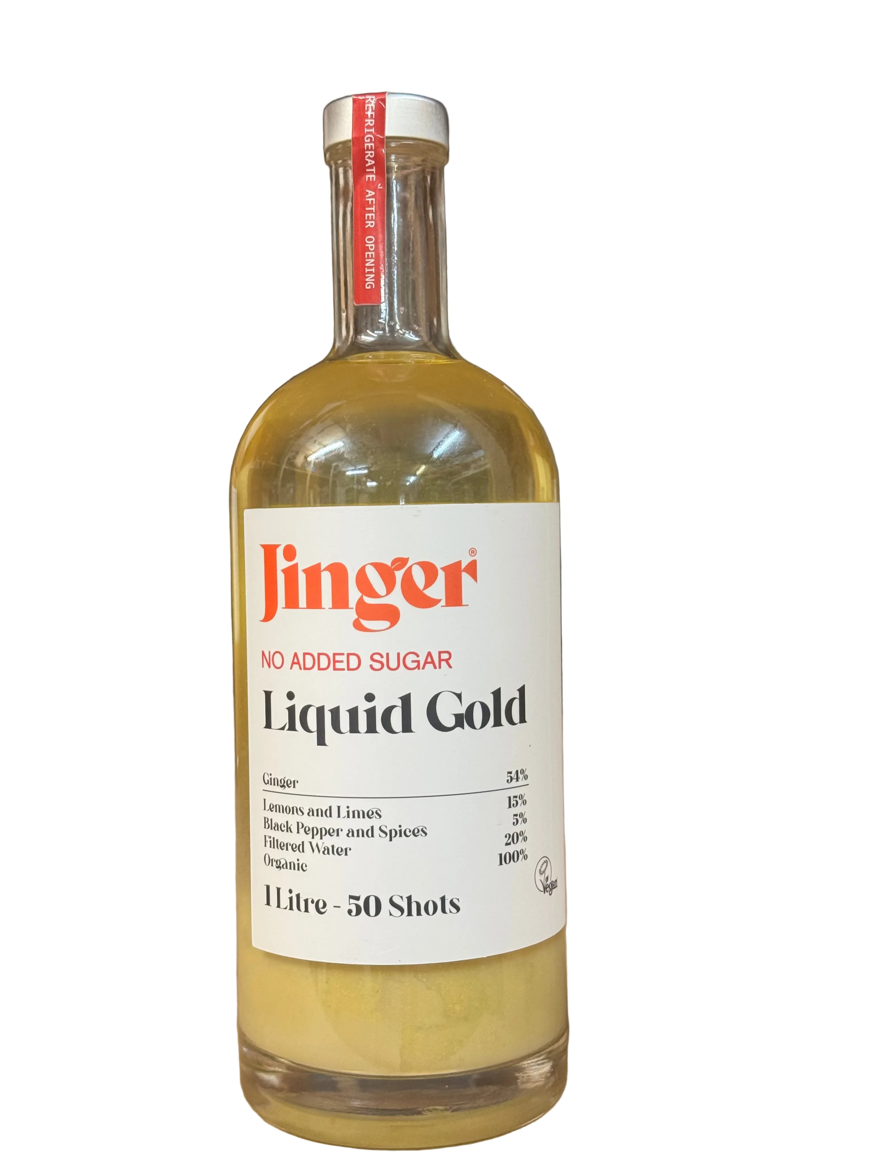 Organic Ginger Liquid Gold - Sugar Free - 1 Litre