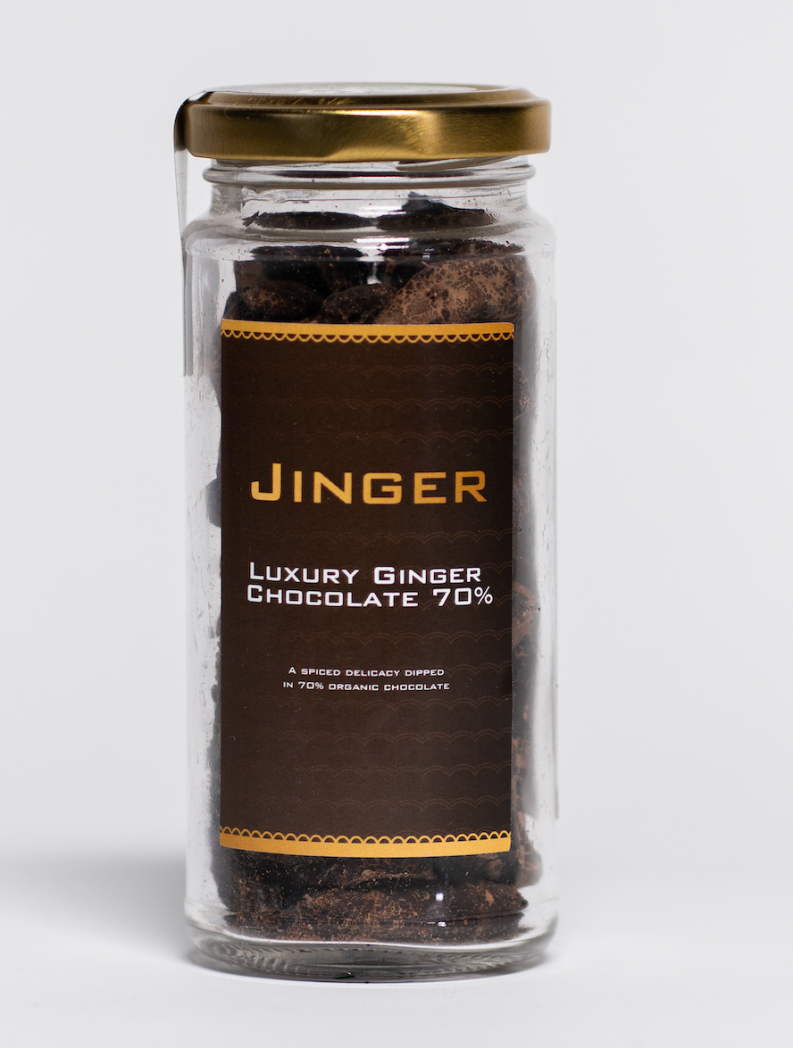 Luxury covered chocolate crystallised Ginger 70% coco - limited stock only