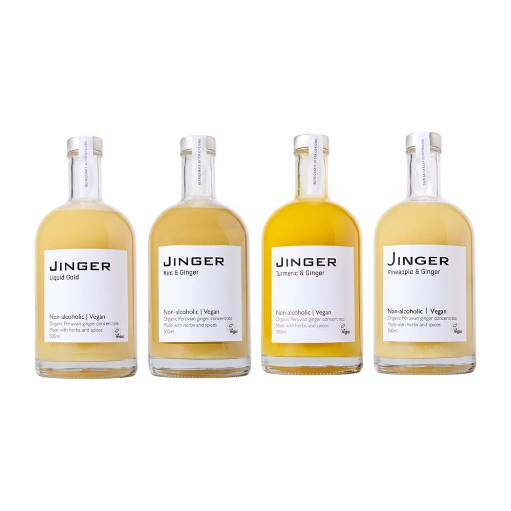 Organic Ginger Drinks Mixed Bundle 500ml x 4 flavours, Turmeric, Mint, Pineapple and liquid gold.